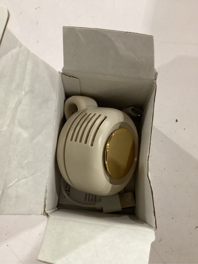 Condition photo showing Good Condition for portable clip-on fan, mini usb rechargeable 360° rotatable fan, personal fan 3-speed silent mini bladeless fans (white) 1 pack (white)