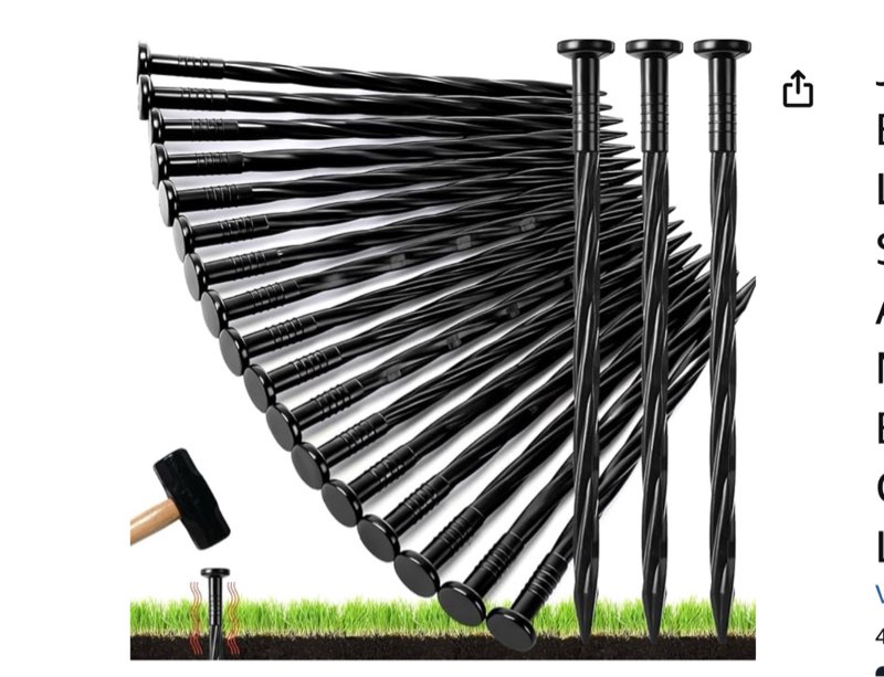 jetec 200 pack plastic landscape edging anchoring stakes bulk 10'' 12'' black garden landscape ancho