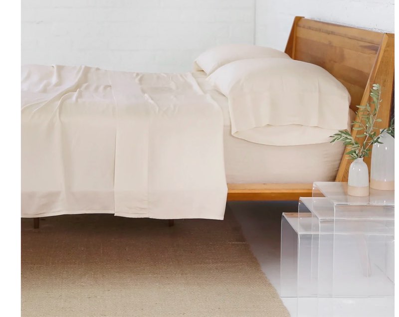 quince organic bamboo sheet set, queen, /sand