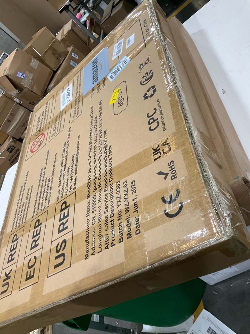 Condition photo showing As Is for wingyz Kids Table for Play Study Dining Toys Storage, Sensory Tables for Toddler, Activity Table with Storage Bins Birthday Gifts for Boys and Girls 1 Table