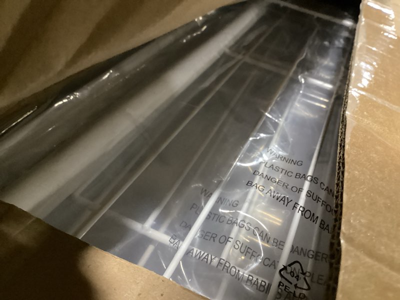 Condition photo showing New/Like New for EAGMAK Heavy Duty Clothes Rack Load 688 LBS, Rolling Clothing Rack With 3 Shelves, Adjustable Metal Clothes Hanger with Wheels Portable Wardrobe Organizer Garment Rod for Hanging Clothes (White) White 3 Shelves