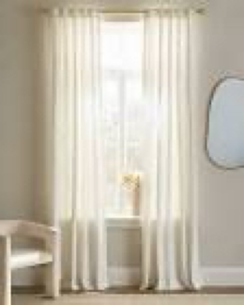 textured cotton curtain, 48x84, white