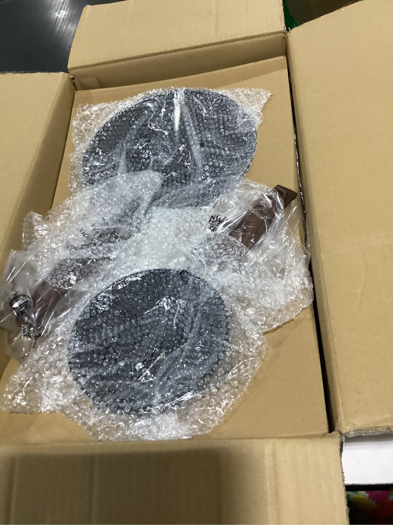 Condition photo showing New/Like New for kitchen academy induction cookware sets - 12 piece cooking pan set, granite black nonstick pots and pans set 12 pcs cookware set black