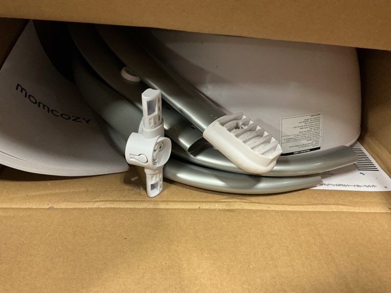 Condition photo showing As Is for Momcozy CocoSway Baby Swing, Electric Swing for Infants with 180° Rotating Seat, 6 Soothing Sway Motions & 4 Speeds, Remote & Touchscreen, 8 Preset Lullabies, Grey