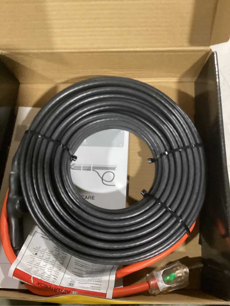 Condition photo showing Good Condition for heatit 60ft pipe heat cables for metal and plastic home pipes, energy-efficient, self-regulating heat trace cable for pipe freeze protection, keeps water flowing at -40°f, etl listed, 120v jhsf 3w/ft 3w/ft 60 ft
