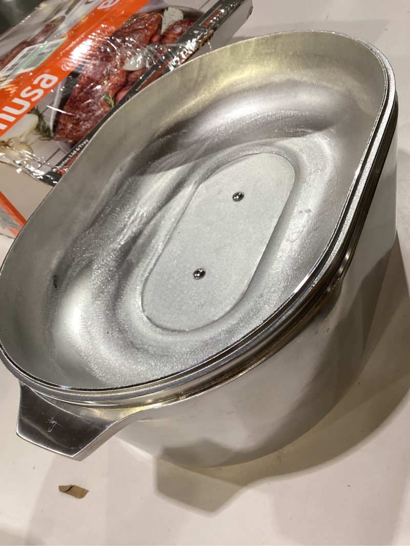 Condition photo showing Good Condition for IMUSA USA Heavy Duty Cajun Oval Aluminum Roaster 15, Silver 15"