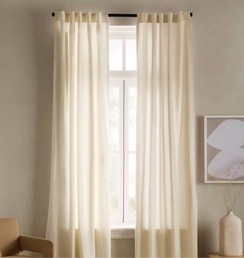 quince european linen curtain 48 in x 96 in ivory