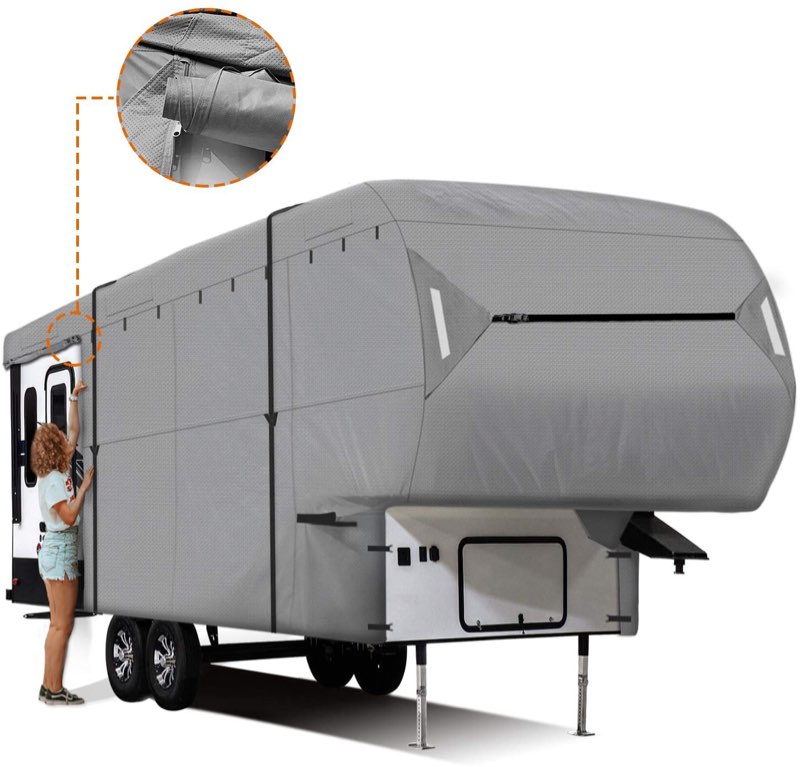 Leader Accessories Easy Setup 5th Wheel rv Covers Fits 37'-41' Motorhome Thick 5 Layers Anti-UV Top,