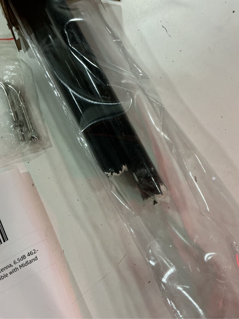 Condition photo showing As Is for retevis gmrs mobile antenna, heavy duty fiberglass gmrs antenna, 6.5db 462-467mhz, spring base with 16ft rg-58u coaxial cable, compatible with midland radio retevis rt97 ra86(1pack)