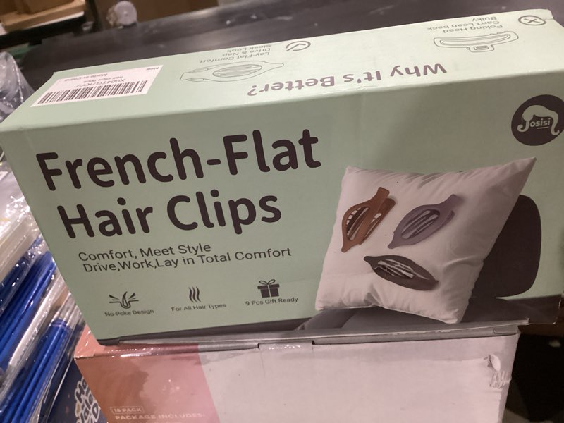Condition photo showing New/Like New for French Hair Claw Clips, 9-Pack Lay-Flat Design with Gift Box,Matte and Comfortable Hair Clips for All-Day Work, Travel,Yoga & Strong Hold for All Hair Types