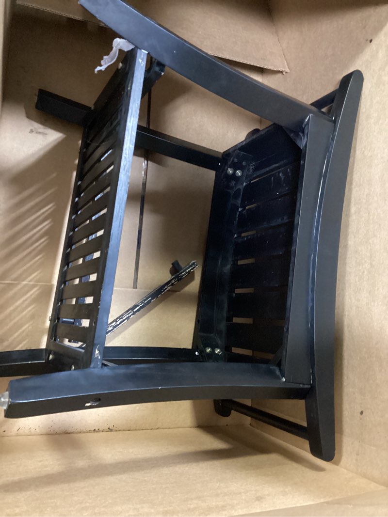 Condition photo showing As Is for Bamboo Shower Bench Chair Bathroom Shower Stool Seat for Inside Shower Bathtub with Storage Shelf Shower Foot Rest for Shaving Legs 25.2 x 13 x 19.2 Inches Black