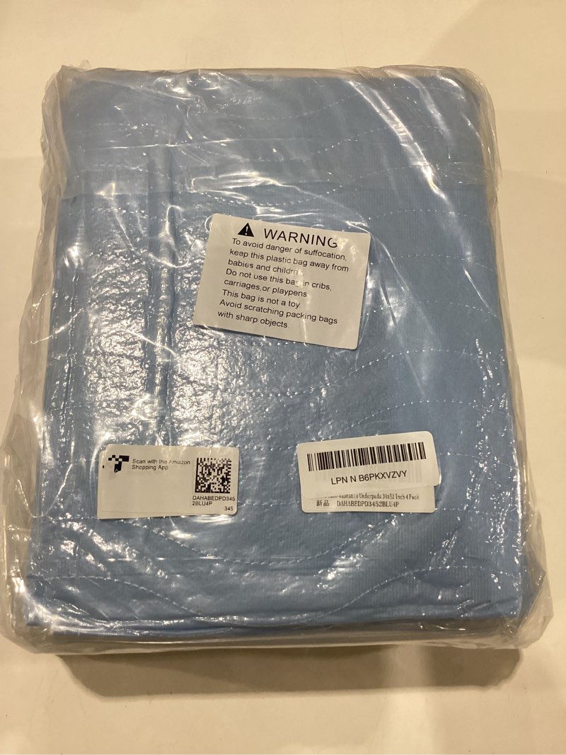 Condition photo showing New/Like New for DAHAPYBOO Washable Underpads, 34"x52" 4 Pack Incontinence Bed Pads, Heavy Absorbency Reusable for Elderly, Kids, Adults and Pets, Waterproof Quick Drying for Bed, Sofa, Floor 34x52-4P 4