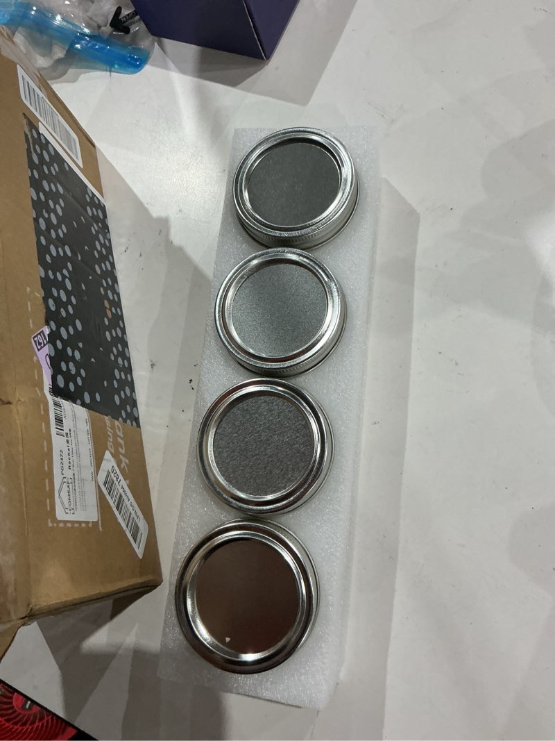 Condition photo showing New/Like New for comsaf mini mason jars 4 oz, 8 pack regular mouth glass jars with lids | bpa-free materials, spice rack, small jam, honey samples, wedding favors, diy candles, labels and twine 4oz*8 regular mouth