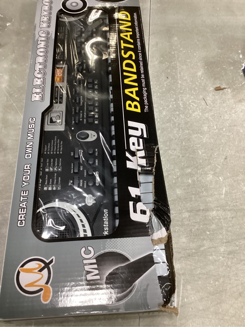 Condition photo showing New/Like New for 61 Key Piano Keyboard, Beginner Electronic Keyboard for Kids with Teaching Mode, 6 Demo Songs, 16 Tones, Microphone and Power Supply, Kids Piano Keyboard for Birthday Gift/Christmas Gift Black