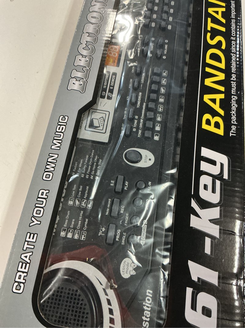 Condition photo showing As Is for 61 Key Piano Keyboard, Electronic Digital Piano for Kids Beginner with Microphone, 16 Tones, 6 Demos, 10 Rhythms, Recording, Keyboard Piano for Boys and Girls’ Christmas/Birthday Gift