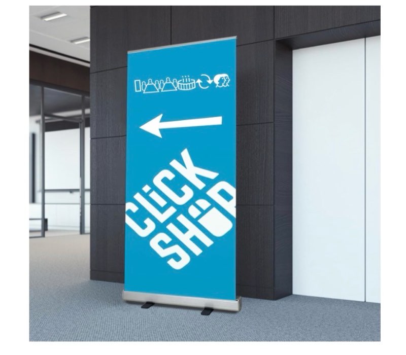 heavy-duty retractable banner stand 33.5"x80" 2 units with padded canvas carry bag for trade shows, 