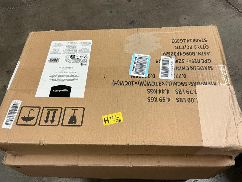 Condition photo showing Good Condition for Amazon Basics Durable, Foldable Metal Wire Pet Crate with Tray, Portable and Sturdy for Travel, Single Door, Divider Panel, Perfect Size for Small Dogs, 22 x 13 x 16 in, Black 22.0"L x 13.0"W x 16.0"H Single Door w/ Divider