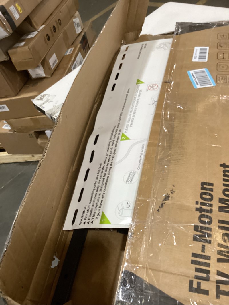 Condition photo showing Good Condition for usx mount 8" sliding design/heavy duty full motion tv wall mount for 32-120" tvs, ultra-large dual arm mount for 16/18/24" studs with swivel,tilt&level/preassembled, max vesa 800x600 up to 165lbs for 32" to 120" tvs, 24" studs