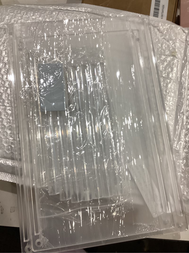 Condition photo showing Good Condition for Clear Kitchen Cabinet Organizer, Set of 2 Stackable Spice Rack, Acrylic Shelves for Pantry Organizers and Storage, Tiered Spice Organization for Cabinet, Shelf Organizer for Desk Countertop