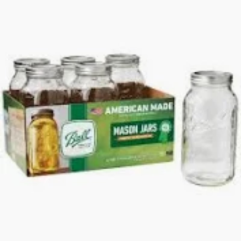 Ball 64oz 6pk Glass Wide Mouth Mason Jar with Lid and