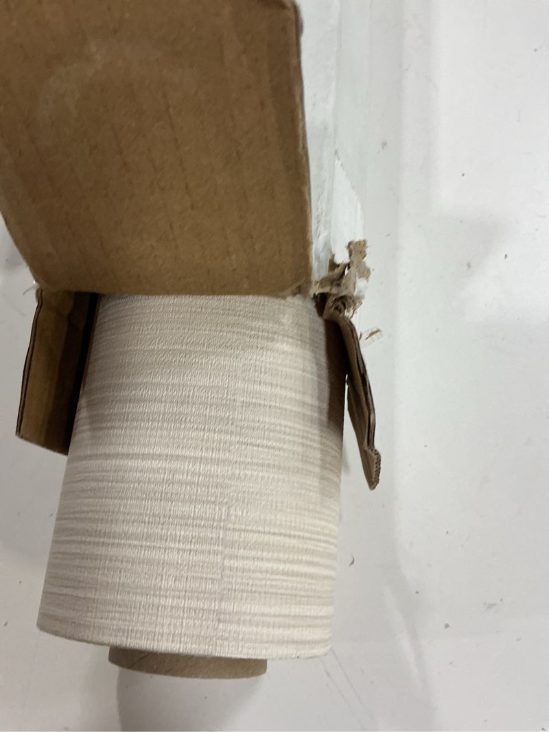 Condition photo showing As Is for fuku mon vinyl/pvc grasscloth fabric wallpaper 24" x 394" textured cream thick linen classic neutral grassweave contact paper for walls cabinets bedroom counter top liners fireplace beige cream white 24" x 394"