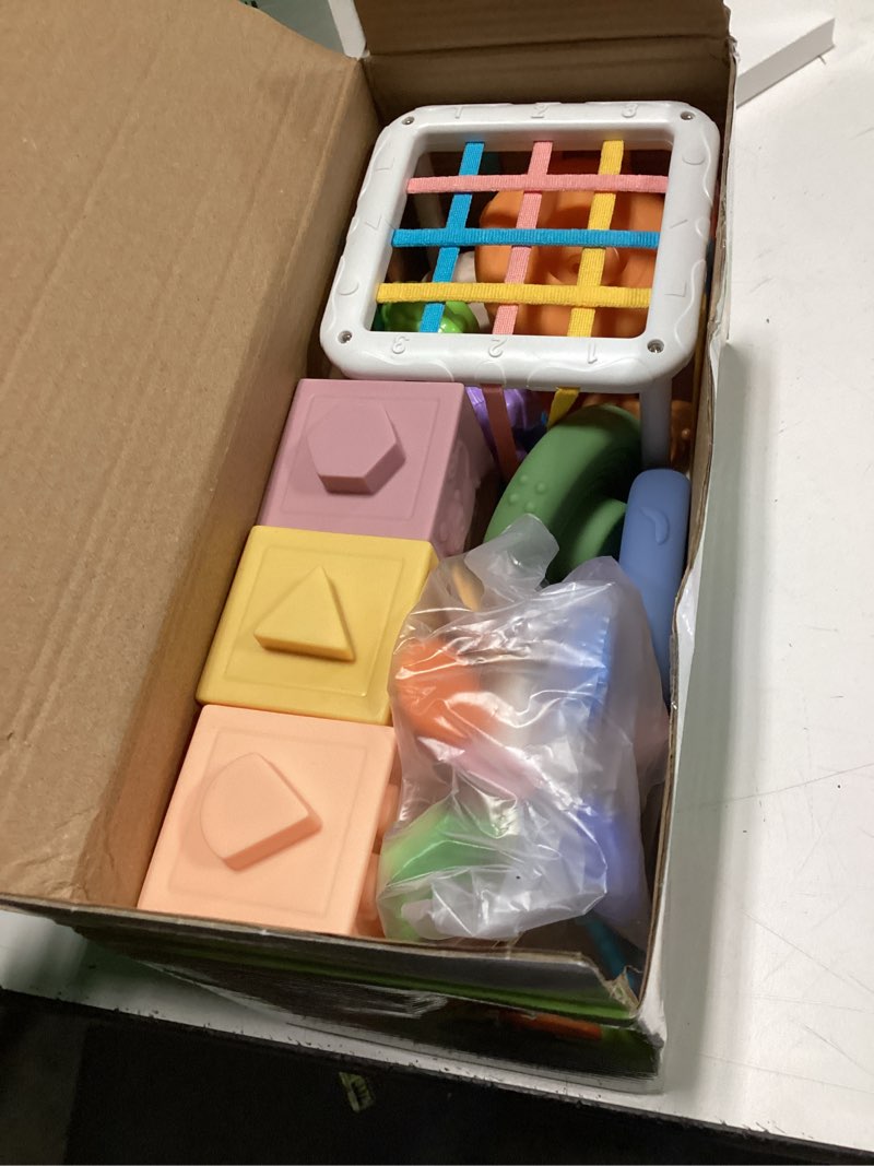 Condition photo showing Good Condition for Plunack 4-in-1 Baby Toys Montessori Soft Stacking Blocks for Babies, Infants Teething Toys, Sensory Balls and Educational Learning Set for Toddlers (Boys & Girls) 4 in 1