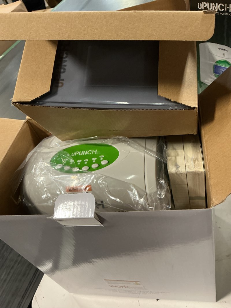 Condition photo showing New/Like New for upunch hn1500 starter time clock bundle for small business: employee punch clock system with 100 time cards, card rack, and ribbon