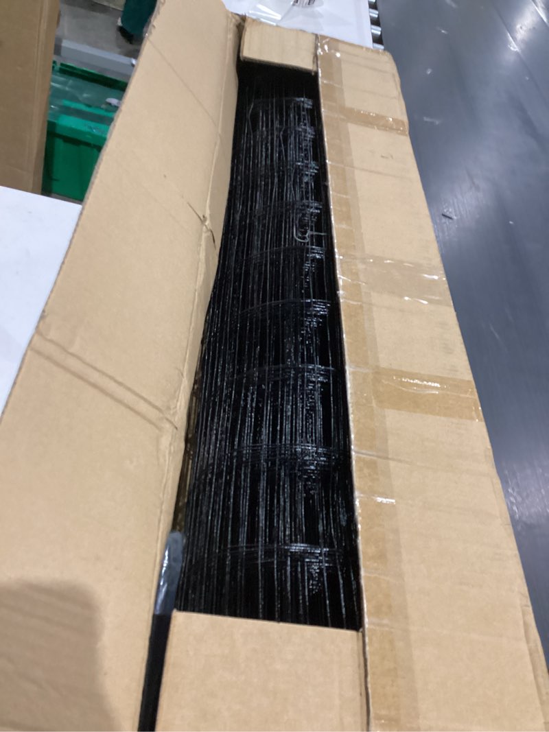 Tongmo 4 ft x 100 ft Black PVC Coated Welded Wire Fence, 16GA Garden Chicken Wire Fence Roll, Mesh S