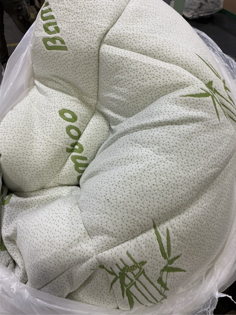 Condition photo showing As Is for Queen Size Mattress Topper Viscose Derived from Bamboo, Soft Thick Pillow Top Mattress Pad Cover for Back Pain, Cooling Mattress Protector with 8-21 Inch Deep Pocket, White White Queen