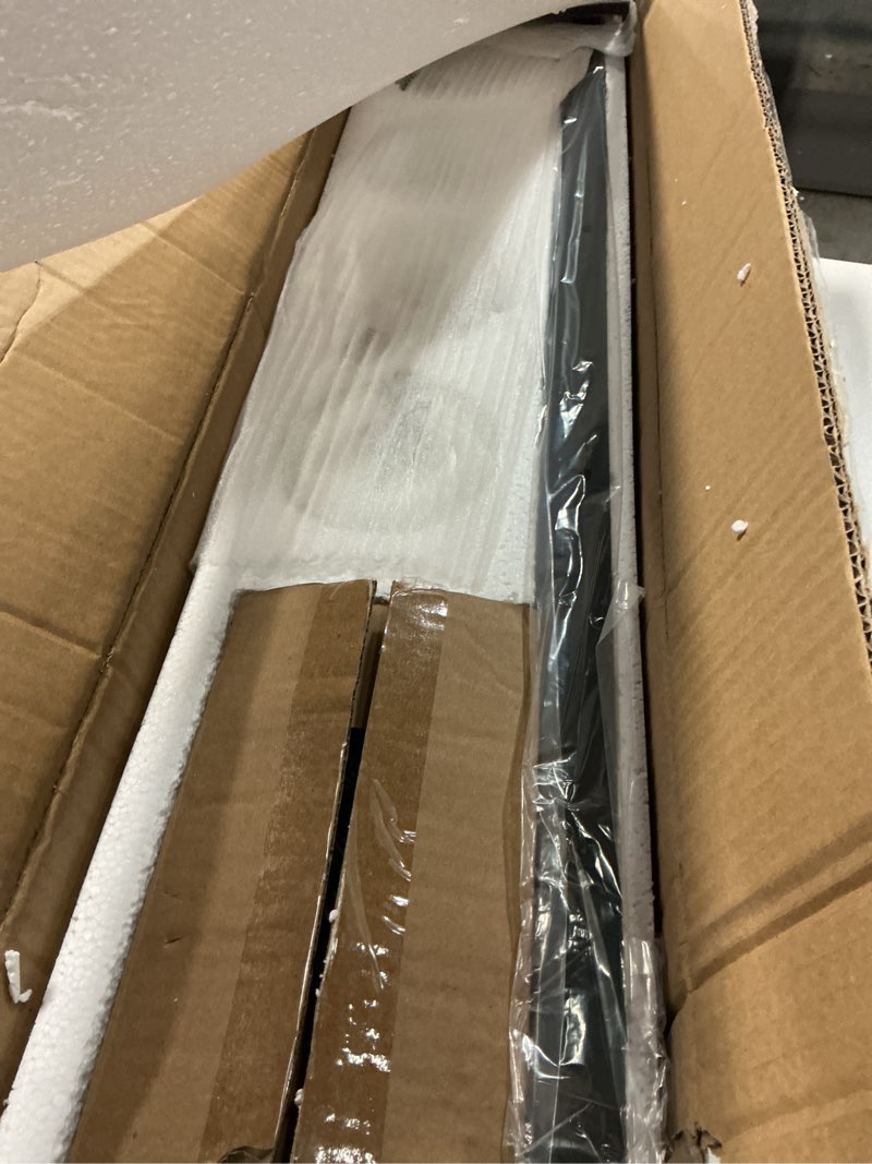 Condition photo showing Good Condition for Espird Bathroom Vanity Light, 4 Light Matte Black Vanity Light with Clear Glass Shade, 30in Farmhouse Vanity Light, Bathroom Lighting Fixtures Over Mirror for Bathroom Black 4-light