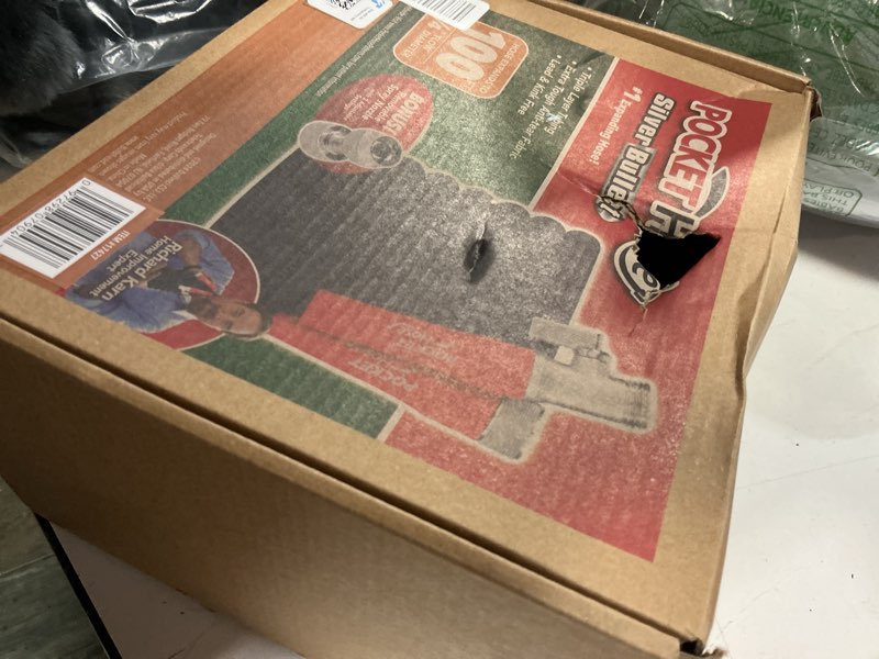 Condition photo showing New/Like New for pocket hose 100 ft silver bullet 2.0 expandable garden hose w/turbo shot nozzle, as seen on tv, lead-free, solid aluminum connectors, easy on/off valve, kink-free, leak-proof