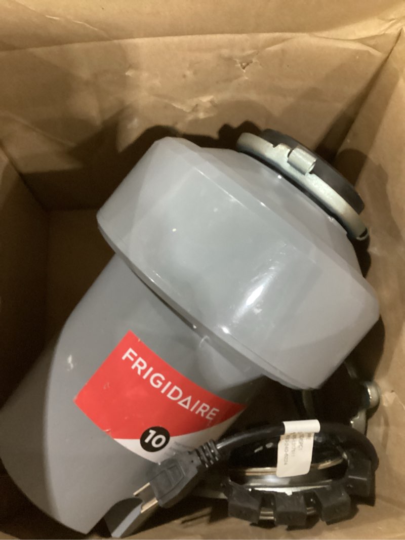 Condition photo showing As Is for not tested frigidaire 3/4 hp corded garbage disposal for kitchen sinks | ff75dispc1