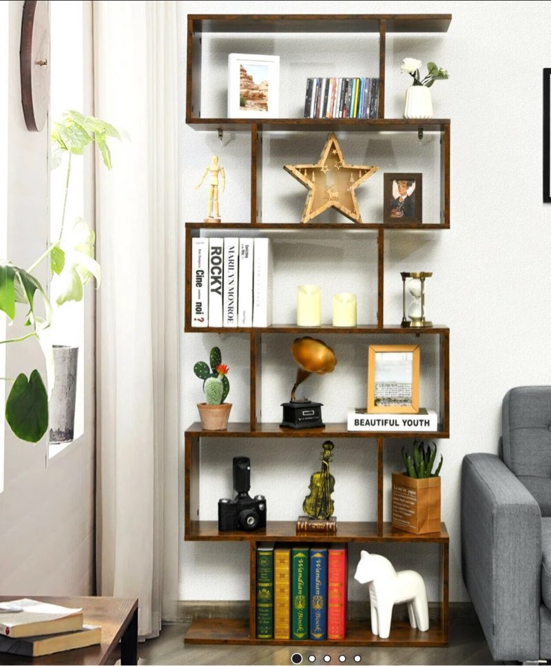 75" H x 31.5" W Geometric Bookcase