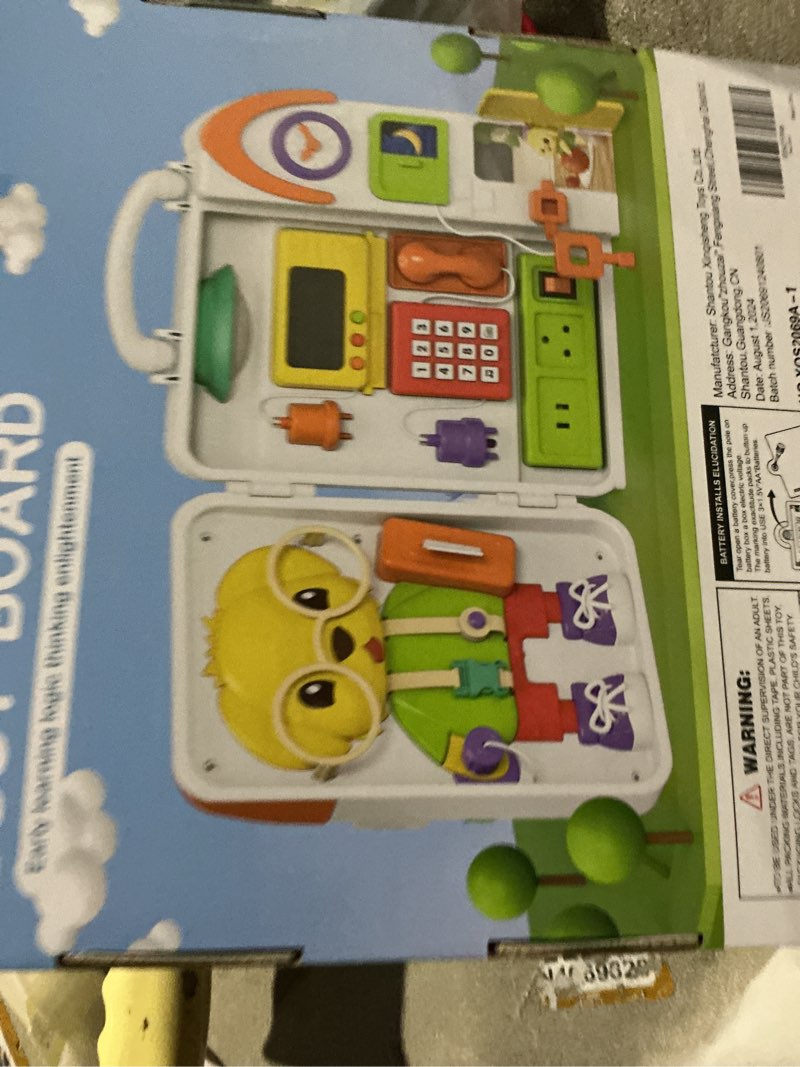 Condition photo showing Good Condition for Montessori Busy Board for 1 Year Old Boy Girl, Musical Baby Toys 12-18 Months, Bilingual Learning Educational Toddlers Toys for 1-2 Year Old Birthday Gifts Orange