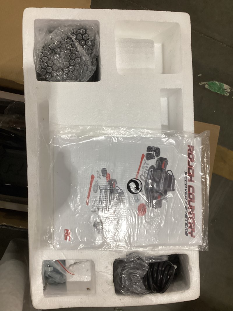 Condition photo showing As Is for rough country 12,000lb pro series electric winch | synthetic rope - pro12000s, black