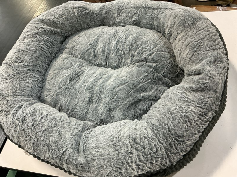 Condition photo showing Good Condition for bedsure washable dog bed small medium size dog - rectangle fluffy plush pet bed puppy bed, comfy corduroy fleece and nonskid bottom,25x21x7inches,suitable for pet up to 20lbs,grey grey 25"l x 21"w x 7"th