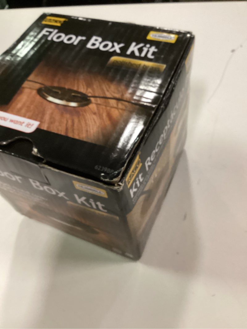 Condition photo showing Good Condition for Hubbell-Raco 6239 Floor Kit with Recessed Duplex 15A TR Device and Adjustable Steel Box, 1-Gang, Brass