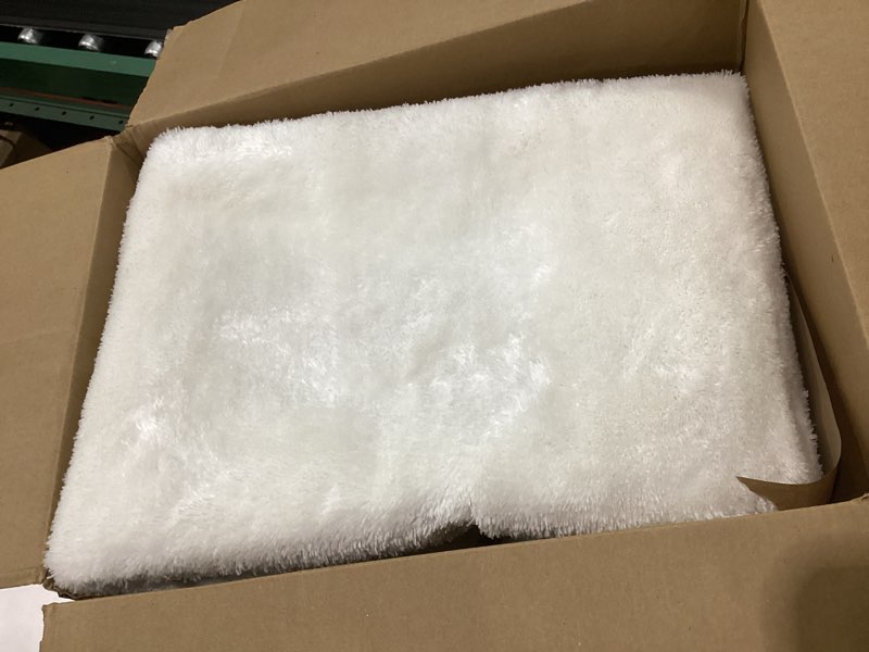 Condition photo showing Good Condition for nuloom 4' x 6' cozy plush area rug, machine washable, non-slip, soft fluffy shag carpet for living room bedroom kids room nursery home decor, loni white off white 4' x 6' (rectangular)