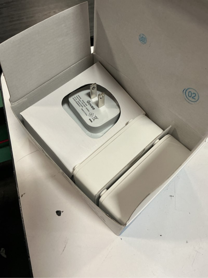 Condition photo showing As Is for govee wifi water sensor 2 pack, smart water leak detector, 100db adjustable alarm suit for home and basement, water leak alert with email & app push (only support 2.4g wi-fi)