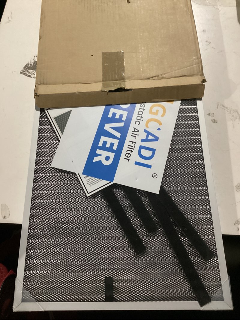 Condition photo showing As Is for 14x24x1 hvac furnace air filter, washable electrostatic furnace filter, merv 8, lasts a lifetime, breathe fresher, home and office (actual size:13.38x23.38x0.82) 24" x 14" x 1"