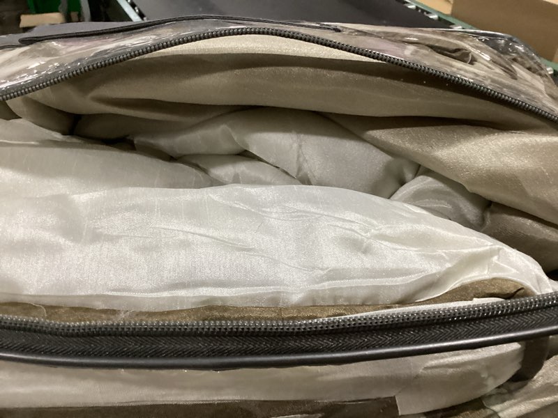 Condition photo showing Good Condition for madison park 7pc california king beverly polyoni comforter set - taupe/brown: microfiber, hypoallergenic