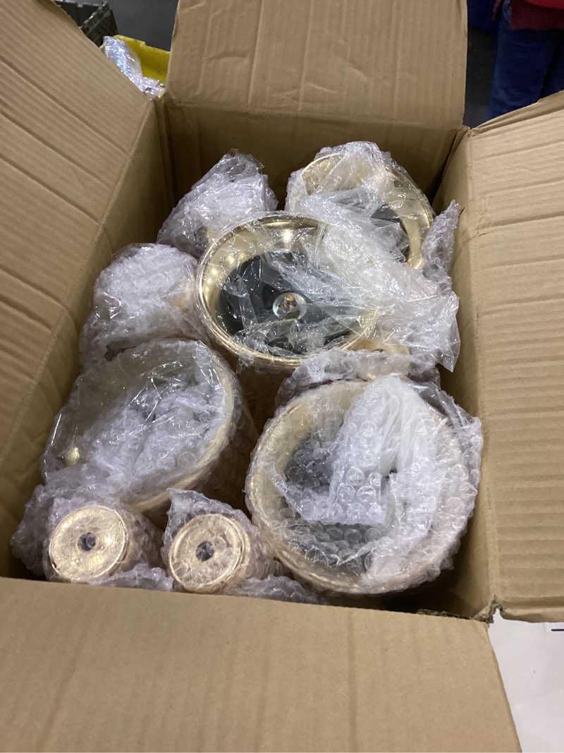 Condition photo showing New/Like New for NUPTIO Gold Tall Centerpiece Table: 21.9" Trumpet Vases for Wedding Metal Flower Stand for Party Decorations Set of 10 10 Pcs Gold