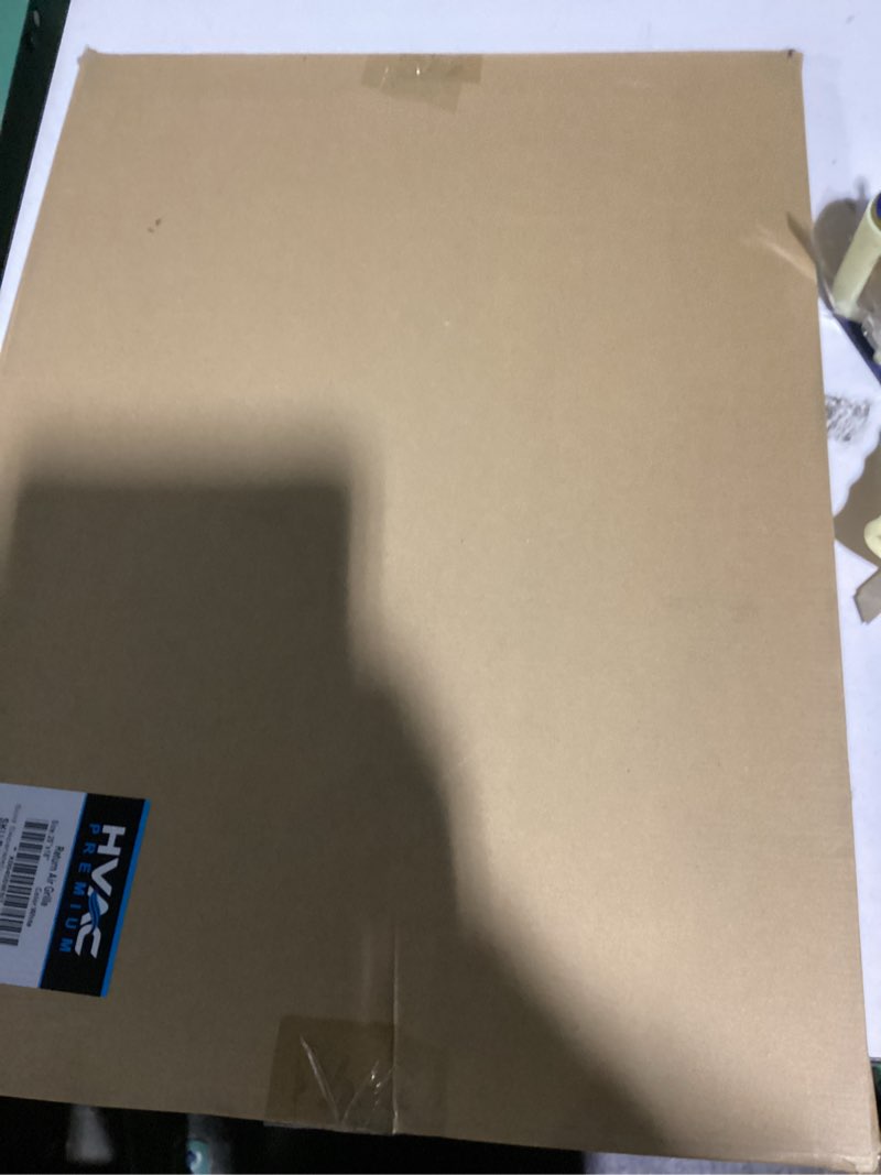 Condition photo showing Good Condition for hvac premium 25'' x 18'' [duct opening] flat stamped steel return air grille - sidewall and ceiling - hvac vent duct cover - white [outer dimensions: 26.75''w x 19.75''h] 25 x 18