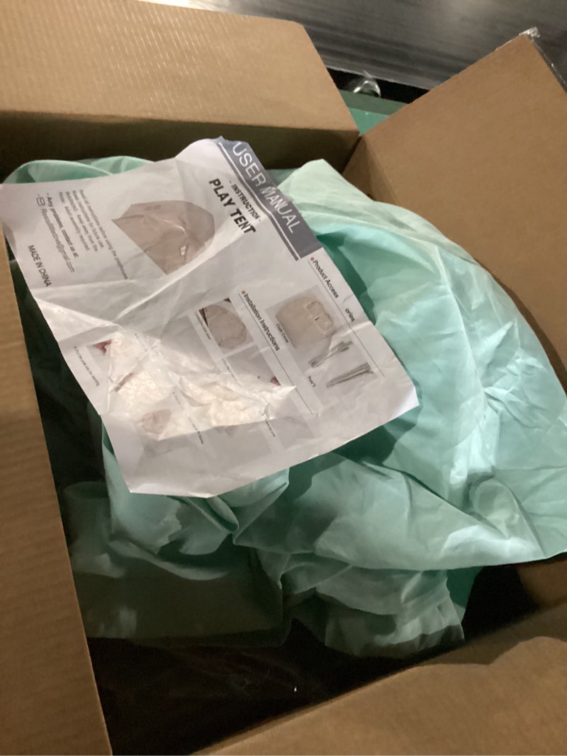 Condition photo showing Good Condition for Extra Large Kids Play Tent with Flags & Star Lights, Portable & Foldable Teepee, Boys & Girls, Indoor Outdoor Dome Tent Playhouse, 59x39x59 in, Cream Cream Extra Large