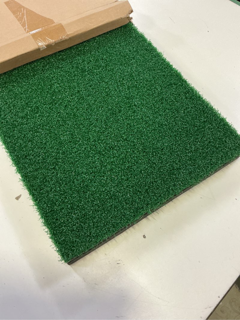 Condition photo showing Good Condition for nuanchu golf hitting mat 12" x 28" golf simulator mat hitting strip with shock absorption pad and eva base durable turf insert for indoor practice backyard training