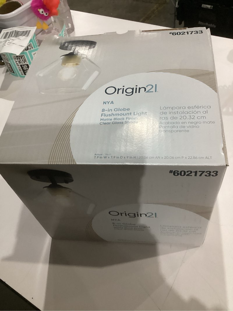 Condition photo showing Good Condition for origin 21 nya 7.9-in black indoor 1 -light semi-flush mount light with clear glass