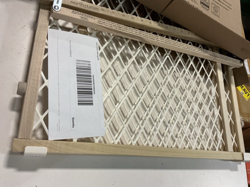 Condition photo showing Good Condition for toddleroo by north states - diamond mesh wooden baby gate: pressure mounted baby gate for doorways - adjustable 26.5 to 42 inches wide - 23 inches tall