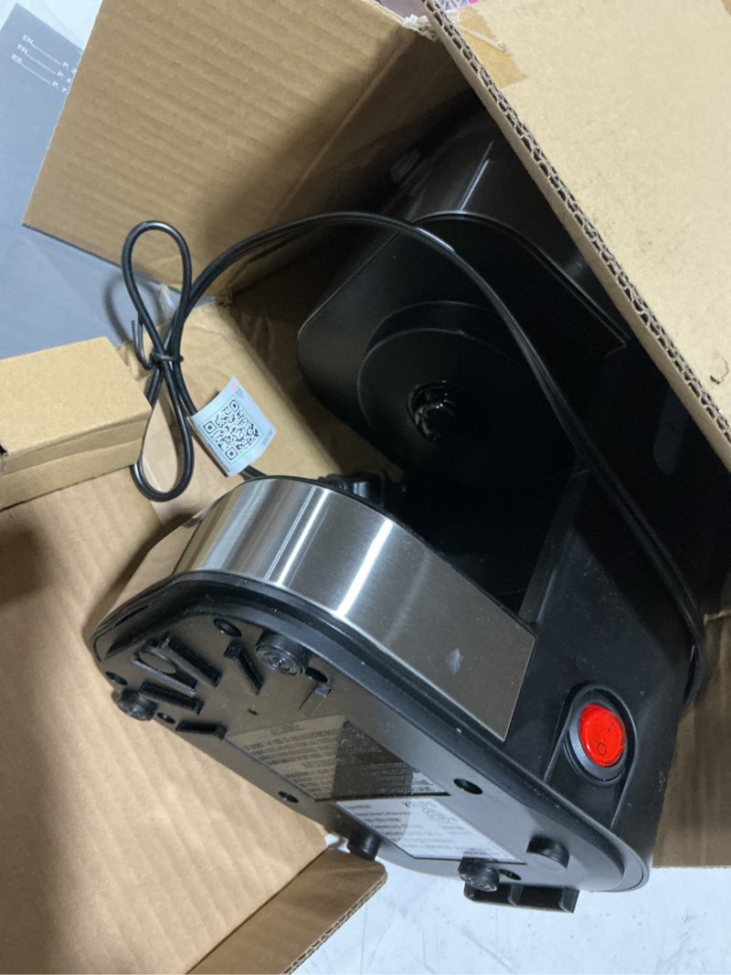 Condition photo showing As Is for krups simply brew compact 5 cup coffee maker: stainless steel design, pause & brew, keep warm, reusable filter, drip-free carafe 5-cup