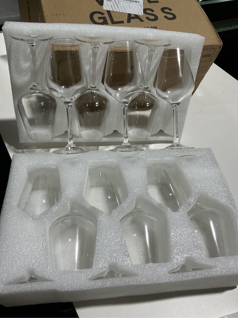 Condition photo showing Good Condition for Wine Glasses Set of 12, 12oz Clear Red/White Wine Cup, Long Stem Wine Glasses for Party, Wedding and Home 12 Count (Pack of 1)