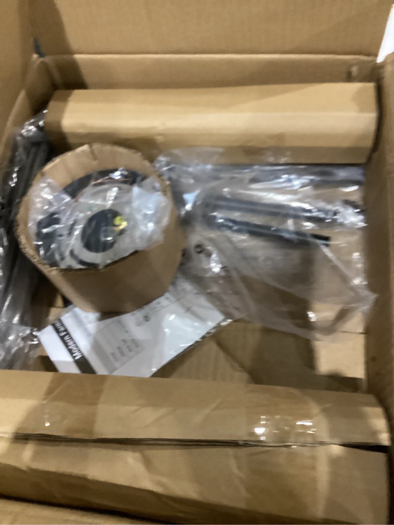 Condition photo showing As Is for Black Chandelier, 6-Light Farmhouse Chandelier for Dining Room Lighting Fixtures Hanging, Dining Light Fixtures Industrial Modern Chandelier for Bedroom, Foyer, Hall, Kitchen, Living Room and Entryway Matte Black (No assembly light fixture) 6-Light